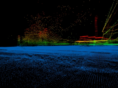 Lidar data representing the outdoor scenes